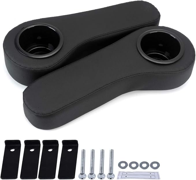 PIT66 Universal Golf Cart Rear Seat Arm Rest Cushion with Cup Holders