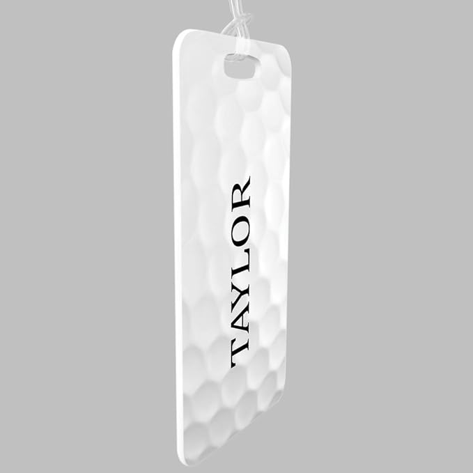 ChalkTalkSPORTS Golf Luggage & Bag Tag | Personalized Golf Ball Graphic | Small