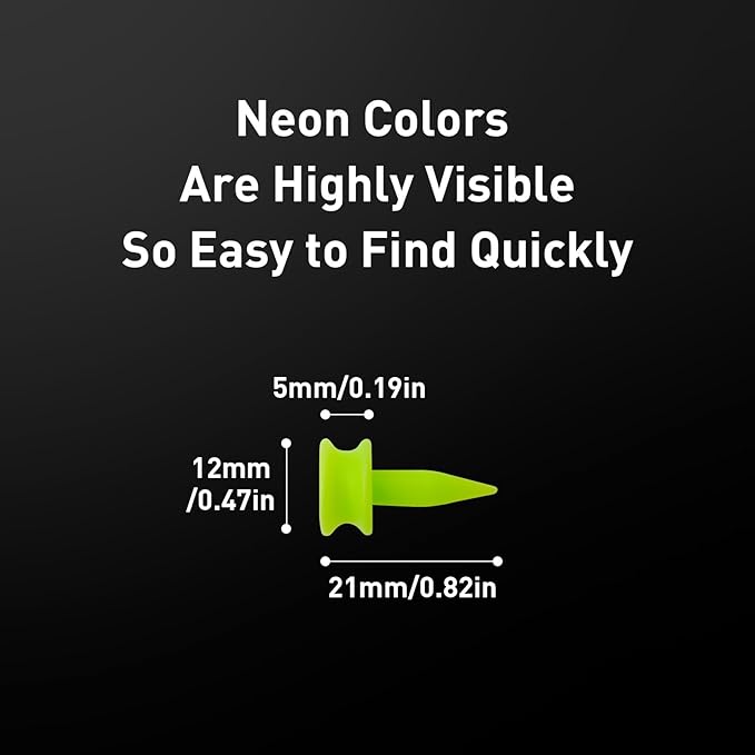 Plastic Golf Castle Tees Step Down Value 200 Count, Unbreakable Mixed or Same Height 1, 1 1/4, 2 3/4, 2 1/4, 2, 1 3/4, 1 1/2 Inch Length Colorful Pack for Practice