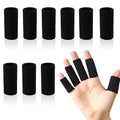 Finger Sleeves Protectors, 10Pcs Sport Finger Sleeves Elastic Thumb Brace Support for Basketball Golf Premium Fingers Sleeve for Arthritis Perfect for Relieving Pain (10PCS black set)