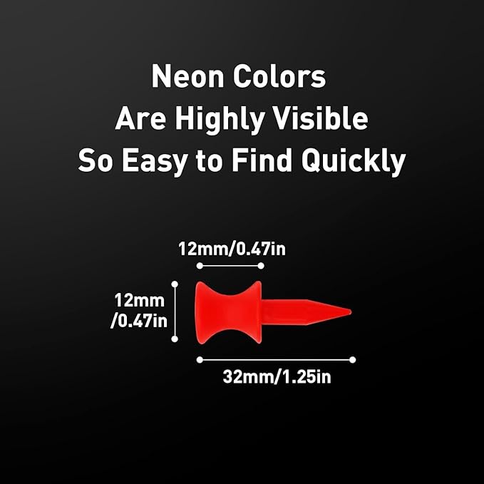 Plastic Golf Castle Tees Step Down Value 200 Count, Unbreakable Mixed or Same Height 1, 1 1/4, 2 3/4, 2 1/4, 2, 1 3/4, 1 1/2 Inch Length Colorful Pack for Practice