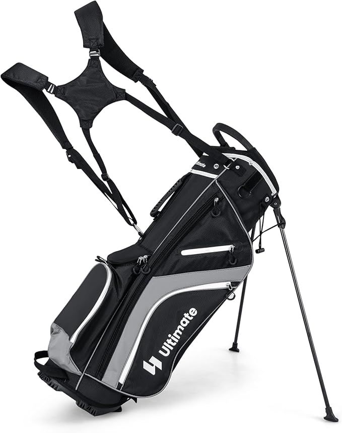 KOTEK Golf Stand Bag, 14 Way Top Divider Golf Club Bag with Cooler, 6 Zippered Pockets, Rain Hood & Adjustable Dual Shoulder Straps, Lightweight Golf Bag for Men Women