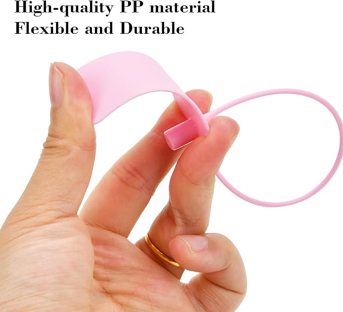 50pcs Luggage Tags Plastic Seals Shipping Label Logistics Sign Tie Bag Tag, Sealing Storage Multi Purpose Name ID Tag with Marker for Suitcases, Backpack, Schoolbag, Car Key (Pink)