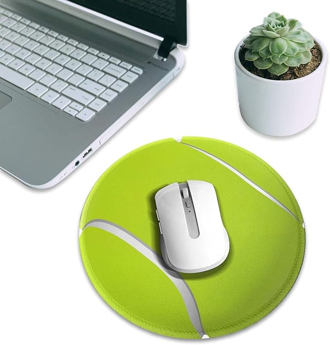 Tennis Ball Mouse Pad, Mouse Pads for Desk, Stitched Edge Mousepad with Non-Slip Rubber Base, Gaming Mouse Mat for Computer Laptop Home Office