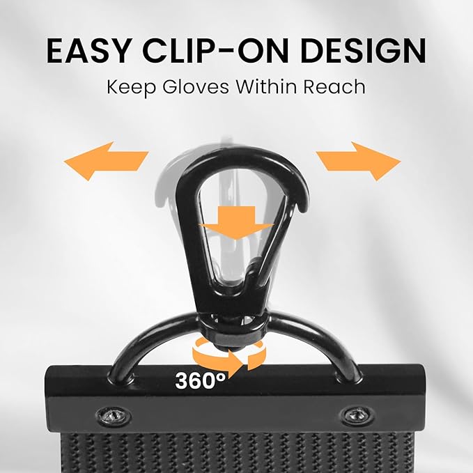 FINGER TEN Golf Glove Grabber Holder with 360° Metal Carabiner Clip 2 Pack, Universal Both Sides Grabber Keeper Strap Quick Storage Gloves, Lightweight Portable Easy Clip-On for Bags