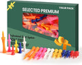 Plastic Golf Castle Tees Step Down Value 200 Count, Unbreakable Mixed or Same Height 1, 1 1/4, 2 3/4, 2 1/4, 2, 1 3/4, 1 1/2 Inch Length Colorful Pack for Practice
