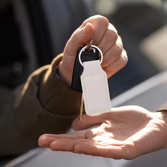 LaserGram Rectangle Keychain, Coat of Arms Germany, Personalized Engraving Included (White with Gold)