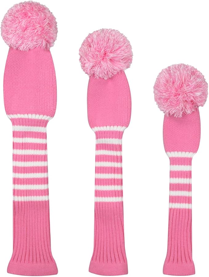 Scott Edward 1/3/4PCS Multi-Style Optional Individualized Knit Golf Club Head Covers, Driver Wood(460cc) Fairway Wood and Hybrid(UT)，for Male/Female Golfers,Custom