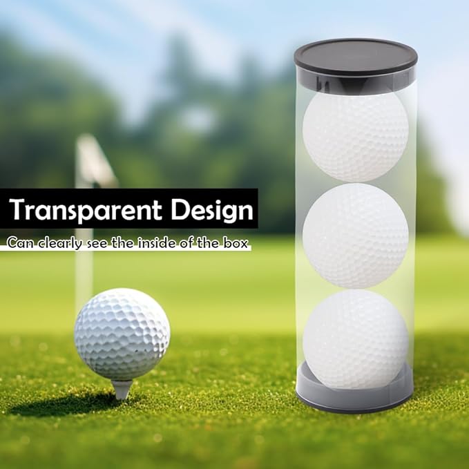 Clear Tube Golf Ball Storage Case, 3 Pack Golf Ball Display Cases Barrel Clear Tubes, Portable with Caps Golf Ball Cases for Home Store Display Use, Thickened Material, 1.8 Inches