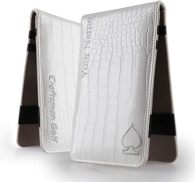 Craftsman Golf Crocodile Pattern Golf Scorecard Holder and Yardage Book Cover Case Protector Also Accept Custom Order with Your Name Stitched Customization Version