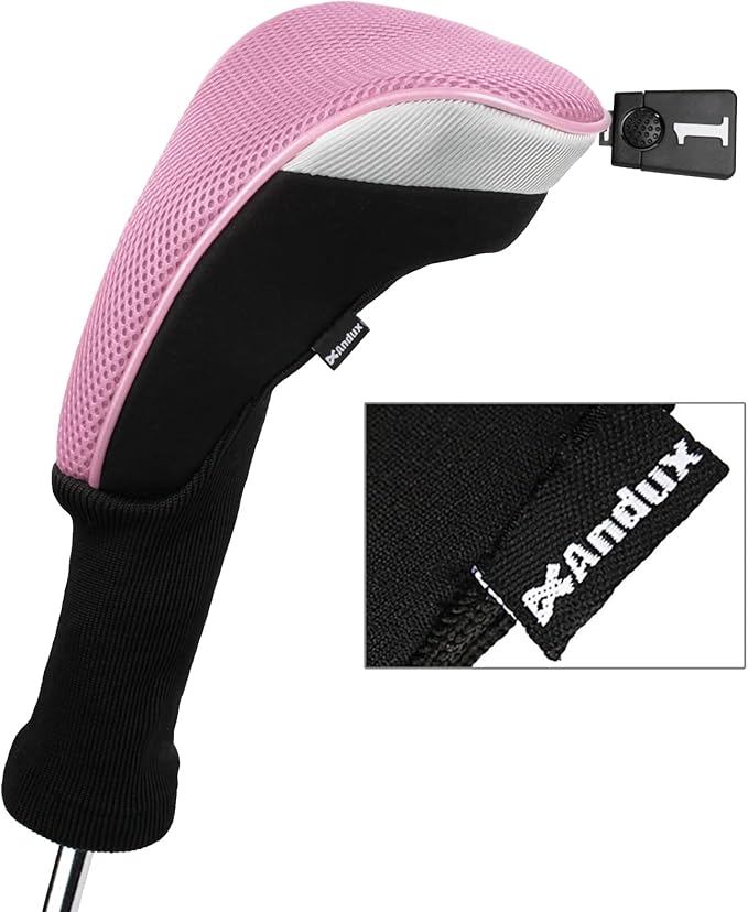 Andux 4pcs/Set Mesh Golf 460cc Driver Fairway Wood Club Head Covers Long Neck with No. Tags