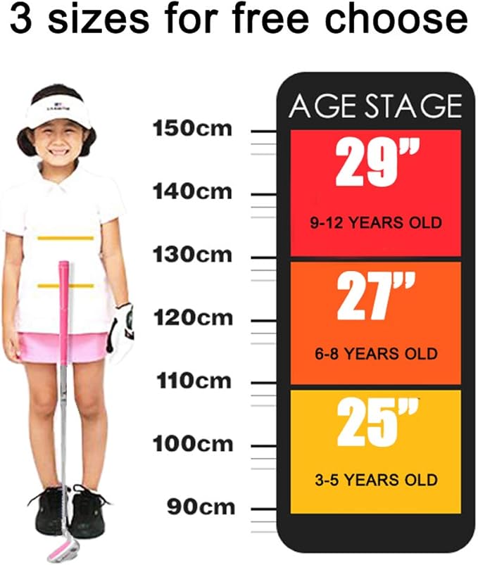 Junior Golf Putter Stainless Steel Kids Putter Right Handed 3 Sizes to Choose Freely for Kids Ages 3-5 6-8 9-12