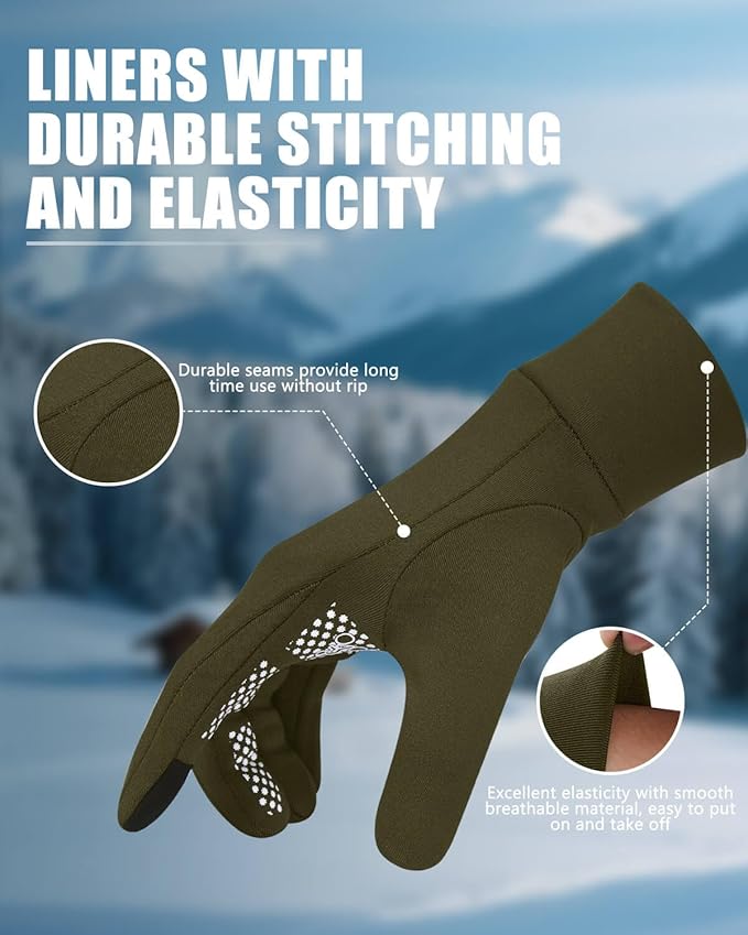 Aegend Lightweight Winter Gloves for Men Women, Warm Running Gloves Touchscreen Thermal Glove Liners for Cold Weather Driving, Cycling & Hiking, Non-Slip, Elastic Cuff, Stretchy, Durable