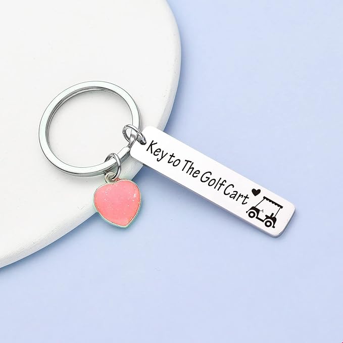 ZNOSVEI Bundle – 2 Items: Golf Keychain and Best Friend Keychain, Golf Cart Key Chain Course Tour Driver Jewelry Golfer Gifts, Friend Appreciation Gifts For Sister Jewelry From Brother Keyring