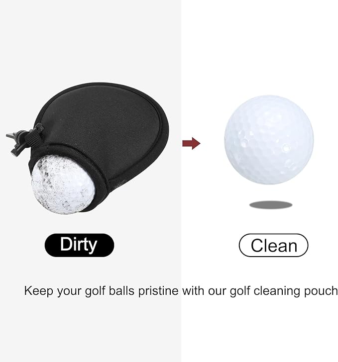 PATIKIL Golf Ball Washer Pouch, Portable Golf Balls Cleaner Pocket Bag with Hanging Clip for Men Golf
