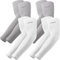 YQXCC 4 Pairs Arm Sleeves, Cooling UV Sun Protection Sports Compression Sleeves for Men Women, Golf Basketball Arm Sleeves