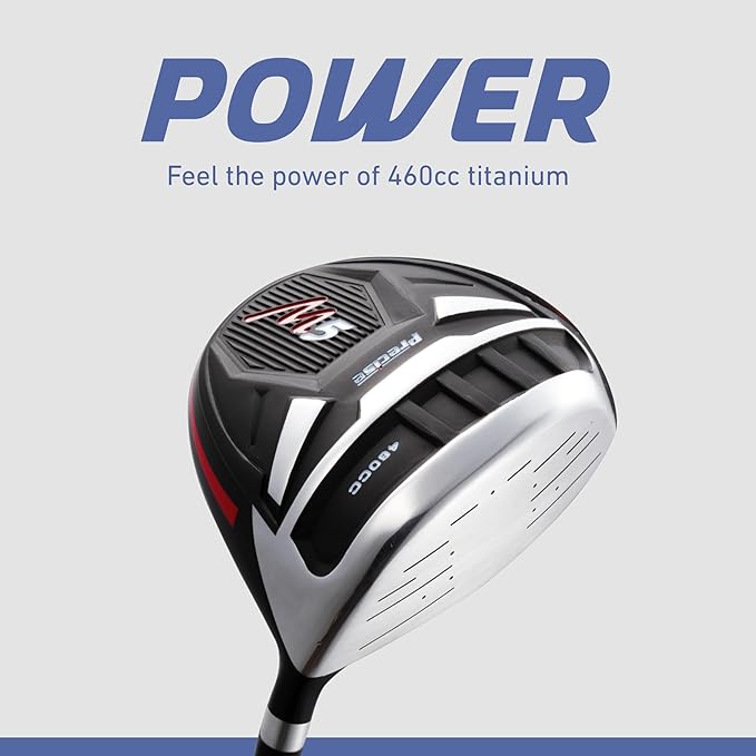 Precise M5 Men’s Golf Set – Driver, Wood, Hybrid, 5-PW Irons, Putter, Stand Bag and 3 Headcovers - All Graphite Shafts