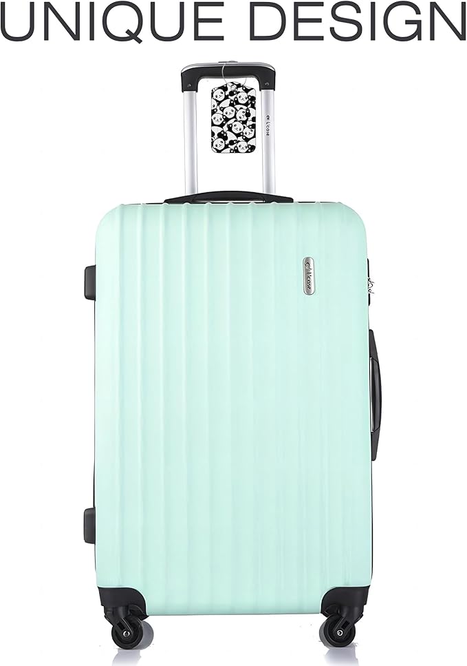 2 Pack Luggage Tags for Suitcase,Cute Panda PU Leather Luggage Tags with Privacy Cover Name Address Labels and Steel Ring,Creative Travel Accessories for Men and Women