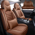Leather Car Seat Covers for Volkswagen Golf 2001-2021,Car Seat Covers Full Set,Seat Covers with Safety,Waterproof Seat Cover Compatible Airbag(5pcs Coffee Luxury)