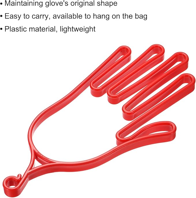 PATIKIL Golf Gloves Stretcher, 1 Pack Plastic Keeper Support Rack Holder Dryer Hanger Frame for Sports Gloves Maintenance, Red