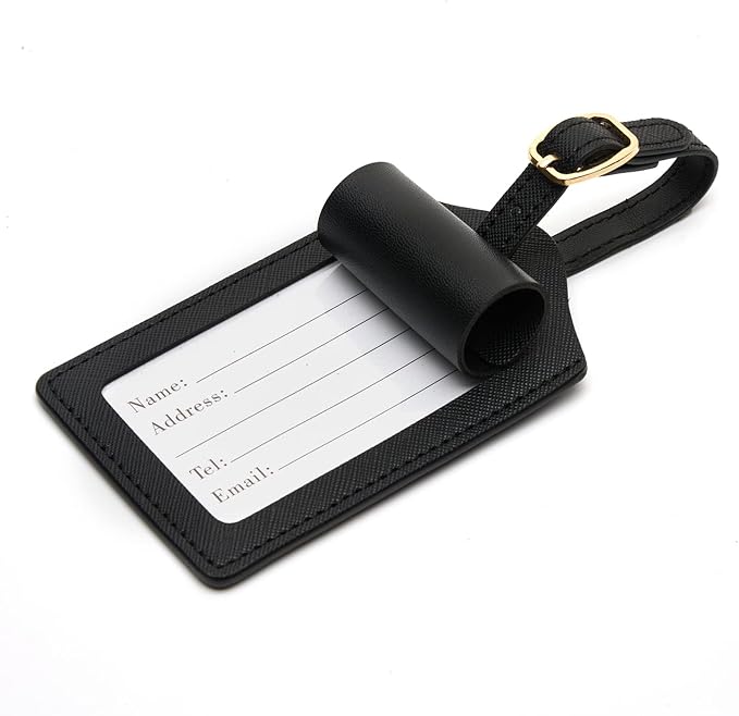 PU Leather Luggage Tag for Suitcase, Baggage, Handbag, Travel Bag With Name Card & Privacy Cover (X)