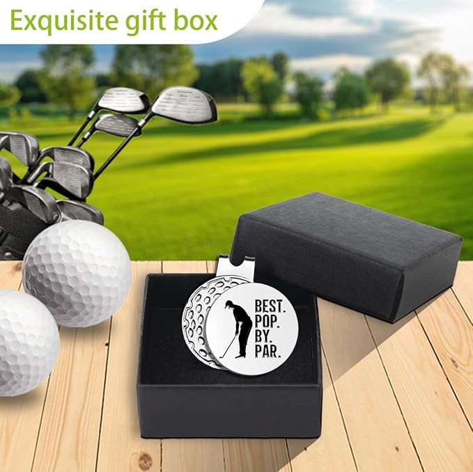 Best Dad by Par Golf Ball Markers, Men's Golf Accessories, Birthday Retirement Golf Gifts for Dad Husband Grandpa