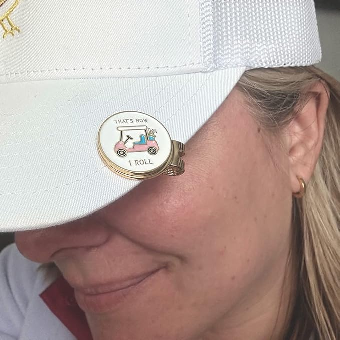 Birdie Girl Women's Golf Ball Marker Hat Clip, Magnetic Golf Ball Marker, Golf Bag Accessories