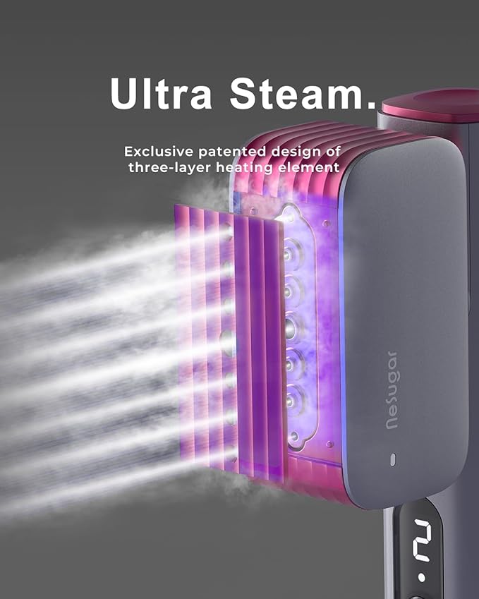 nesugar G2 Pro Smart Handheld Steamer for Clothes – Global Voltage Adaptation, Palm-Sized & Lightweight (0.8lb), Dual Steam Modes, Easy Wrinkle Remover, Auto Shut-Off, Travel & Home Double Use