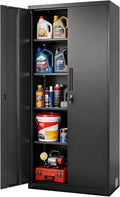 VEVOR Metal Storage Cabinet, Steel Garage Cabinet with Lockable Magnetic Doors and Adjustable Shelves, 2 Keys, 5-Tiers Tall Tool Cabinet Locker for Home, Office, Pantry, Warehouse, Laundry, Black