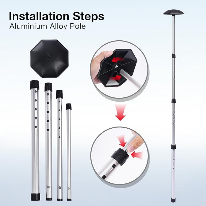 Gofly Golf Travel Bag Support System, Club Protective Pad and Aluminium Alloy Support Pole, Upgrade Accessories for Soft-Sided Travel Golf Bag