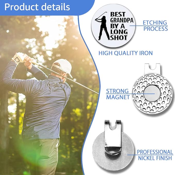 Men Golf Ball Marker with Magnetic Hat Clip, Funny Golf Accessories Gifts for Men, Novelty Birthday Gifts for Male Golfer Fan