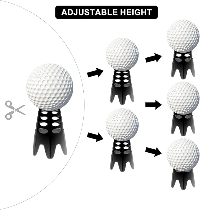 Golf Simulator Tees, Plastic Indoor Golf Mat Tees Practice Turf and Driving Range Winter Golf Tees (18 Pcs)