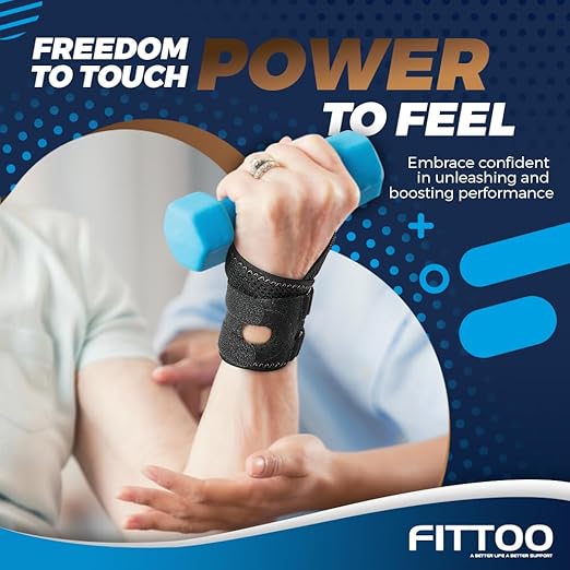FITTOO Wrist Brace for TFCC Tears, Real Copper Infused TFCC Wrist Brace with Ring Pad for TFCC Tears, Ulnar Sided Wrist Pain, DRUJ Instability, Universal Size for Men & Women Left-L