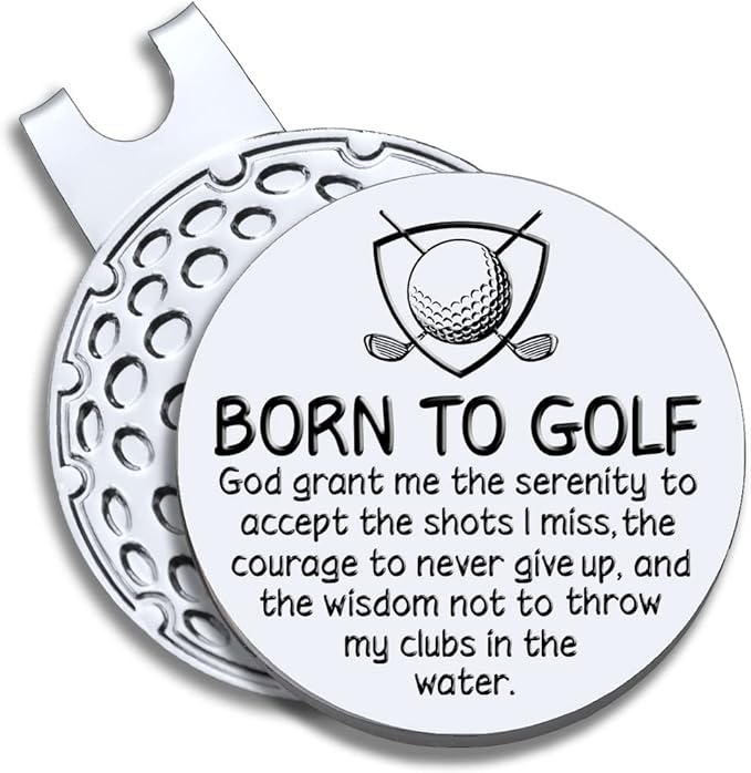 Men Golf Ball Marker with Magnetic Hat Clip, Funny Golf Accessories Gifts for Men, Novelty Birthday Gifts for Male Golfer Fan