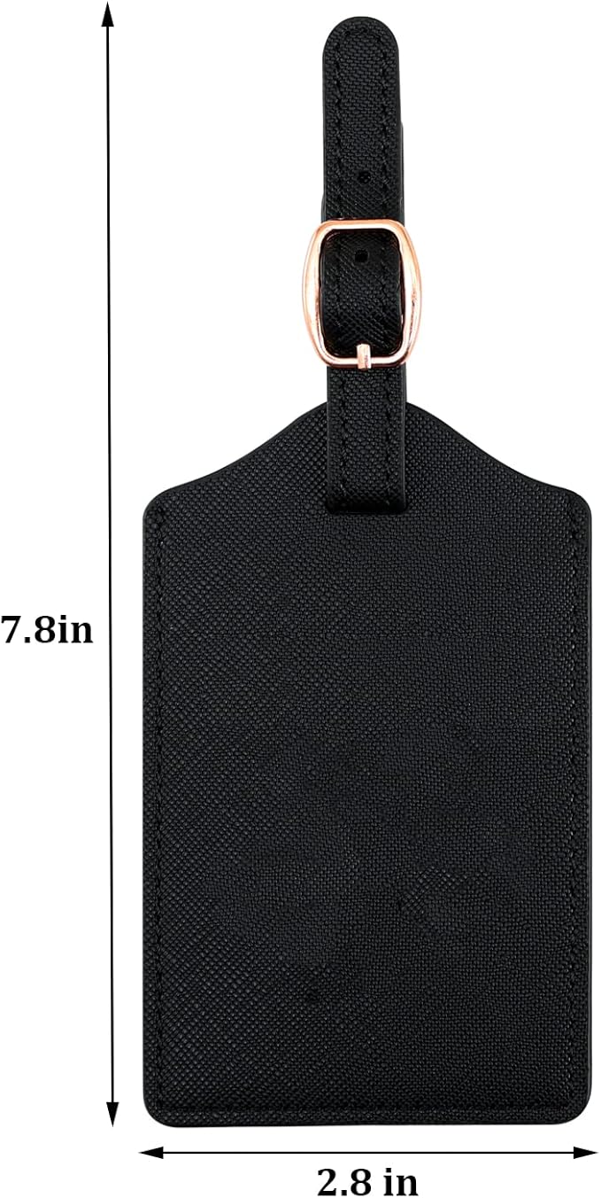 PU Leather Luggage Tag for Suitcase, Baggage, Handbag, Travel Bag With Name Card & Privacy Cover (X)