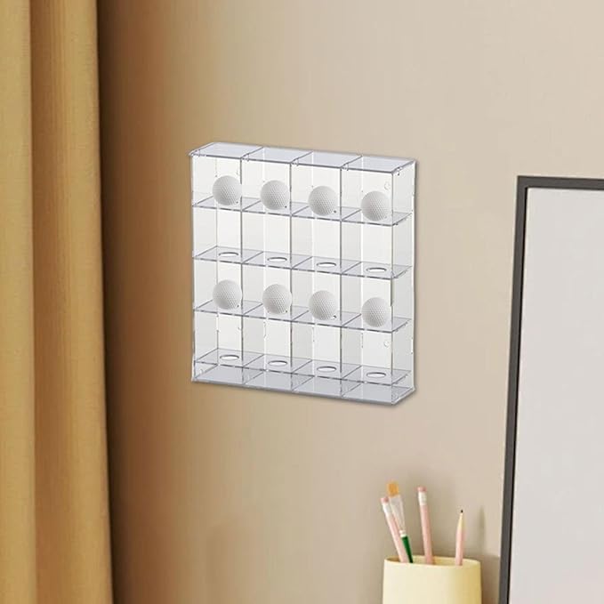 Acrylic Golf Ball Display Rack, Golfball Holder, Easy to Install Practical, Golfball Supplies Showcase Wall Mounted