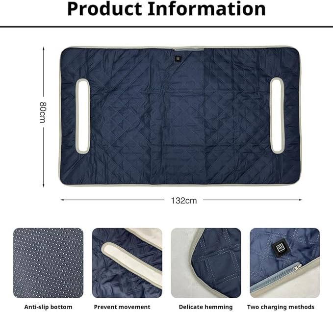 Universal Heated Golf Cart Seat Cover - Waterproof Golf Cart Heater Accessory w/ 4-Zone Warmth, 3 Heat Levels, USB/Type-C & 12V Plug for EZGO/Yamaha/Club Car (Navy Blue)