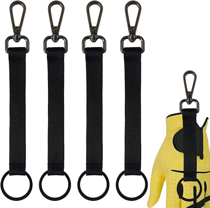 4PCS Golf Glove Grabber Holder,Glove Belt Keeper Strap, Stylish Glove Holder with Metal Clip and Keyring,Essential Golf Glove Accessories