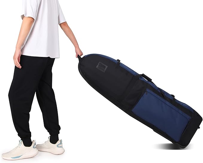 Foldable Padded Golf Travel Bag, Heavy Duty 900D Polyester Golf Club Bag Waterproof Golf Carry Bag Cart Bag with Wheels, Soft-Sided Spacial Size for Golf Gear Transportation