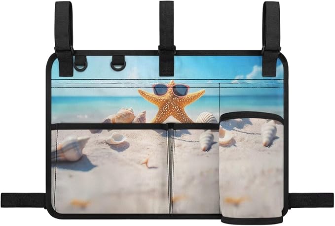 Beach Golf Cart Rear Seat Organizer Foldable Storage Bag for Club Car, Wheelchair and Walker