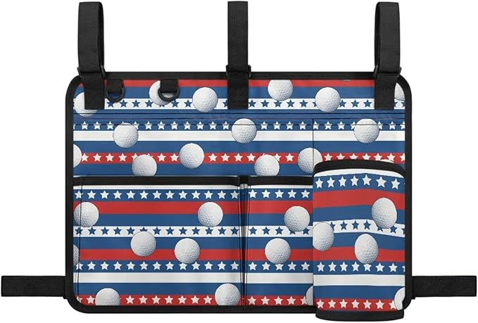 Fashion Golf Cart Rear Seat Organizer Lightweight Storage Bag Accessories for Club Car, Wheelchair and Walker