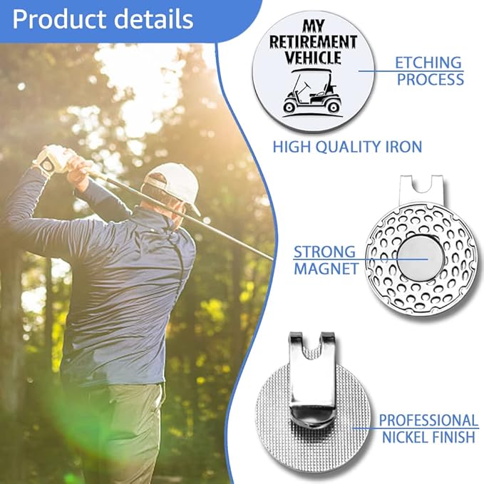 Men Golf Ball Marker with Magnetic Hat Clip, Funny Golf Accessories Gifts for Men, Novelty Birthday Gifts for Male Golfer Fan