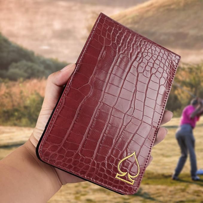 Craftsman Golf Crocodile Pattern Golf Scorecard Holder and Yardage Book Cover Case Protector Also Accept Custom Order with Your Name Stitched Customization Version