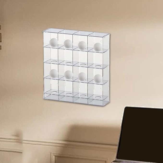 Acrylic Golf Ball Display Rack, Golfball Holder, Easy to Install Practical, Golfball Supplies Showcase Wall Mounted