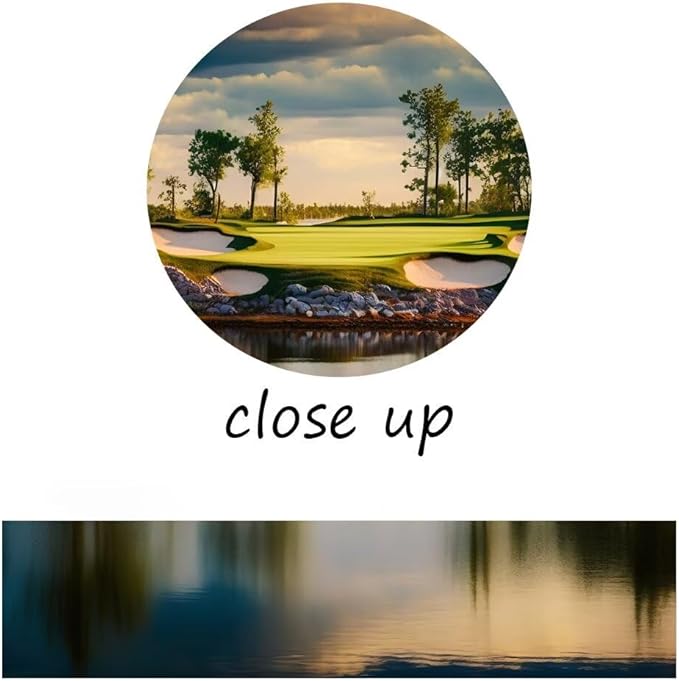 chenchenArt Sunset Landscape Golf Course Wall Art Picture Golf Course Wall Decor for Living Room Bedroom Bathroom Home Decorations Canvas Prints Framed Ready to Hang(18''H x 24''W)