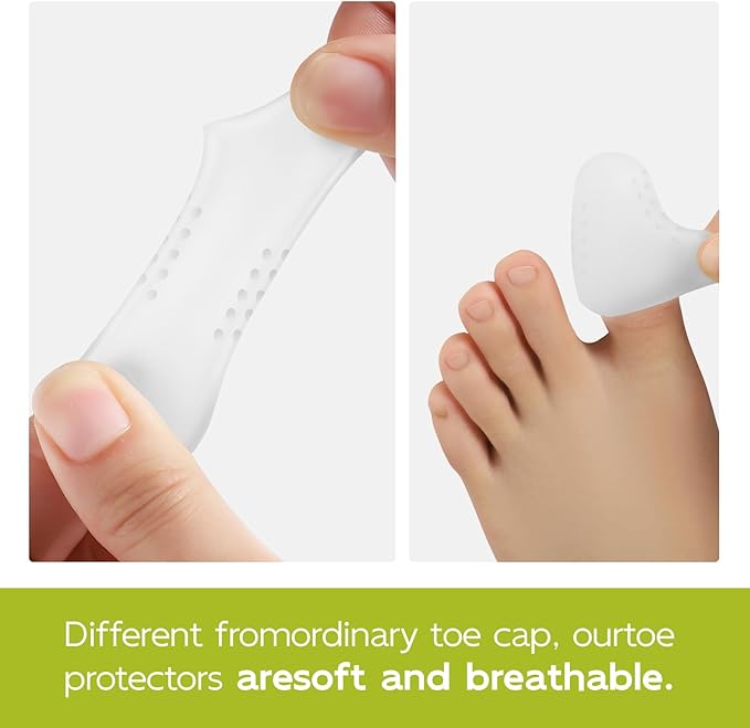 Bukihome 16 PCS Toe Protectors, Silicone Toe Caps Toe Sleeve Protectors, Prevent Pain Relief for Corns, Blisters and Ingrown Toenails，Great for Running, Walking, Stop Toe Pain(16 L) [Upgrade]