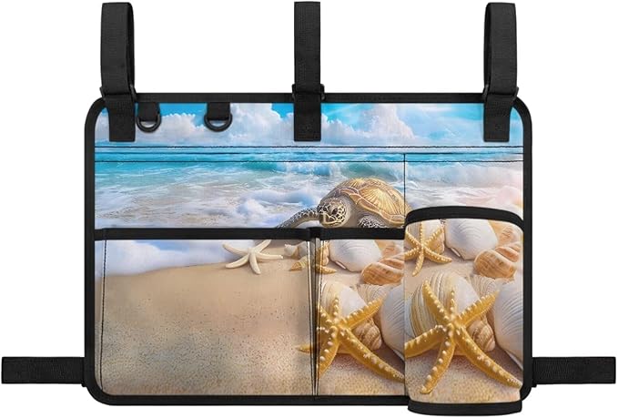 Beach Golf Cart Rear Seat Organizer Foldable Storage Bag for Club Car, Wheelchair and Walker
