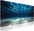 Wknoon. Extra Large Gaming Mouse Pad (31.5" x 11.8") with Durable Stitched Edges – Blue Underwater Wonderland The Serene Beauty of Ocean Depths, Anti-Slip Base & Smooth Surface Extended XXL Desk Mat