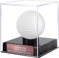 Custom Golf Ball Display Case Acrylic Golf Ball Holder Case Laser Engraved Plaque Showcase Your Cherished Golf Ball Memorabilia (Coffee Gold)