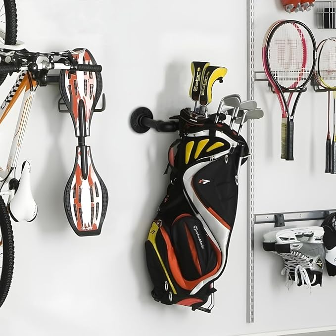 BiJun Golf Bag Organizer, Golf Bag Storage Organizer for Garage Wall Mount Golf Bag Holder Rack Stand Golf Bag Storage Rack Hangers for Storage Space for Garage